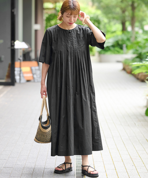 美品 ジャーナルスタンダード24SSコットンポプリンバックリボンワンピース♪ JOURNAL STANDARD relume｜コットンポプリンタックワンピース