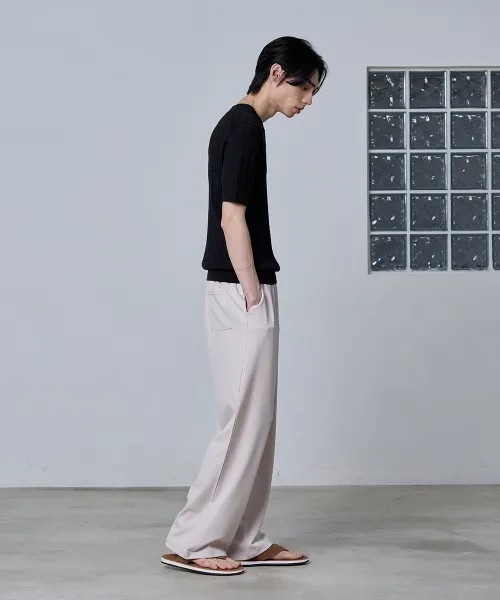 【JEMUT】関税込★ノアダブルストライプバンディングスラックス AGOD スラックス 「AGOD」ワイドバンディングスラックス メンズ