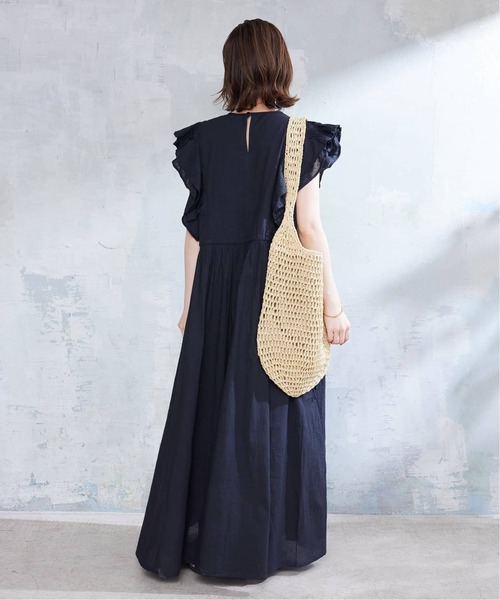 美品 SLOBE IENA リネン ブレンド ノースリーブ ワンピース ブラック SLOBE IENA - 美品 SLOBE IENA リネン ブレンド ノースリーブ