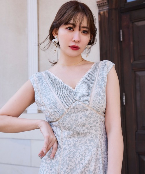 極美品⭐︎Her lip toノースリーブワンピース オフホワイト×ドット柄 極美品⭐︎Her lip toノースリーブワンピース オフホワイト