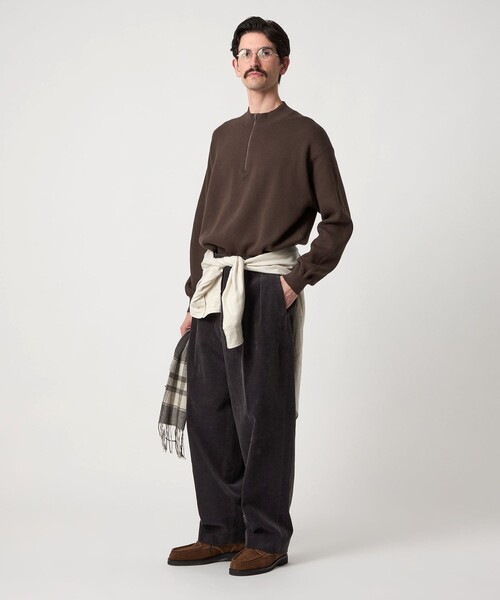 新品 steven alan ニット セータージッパー付 S STEVEN ALAN セーター ニット 「Steven Alan」 CTN/CA ハーフ