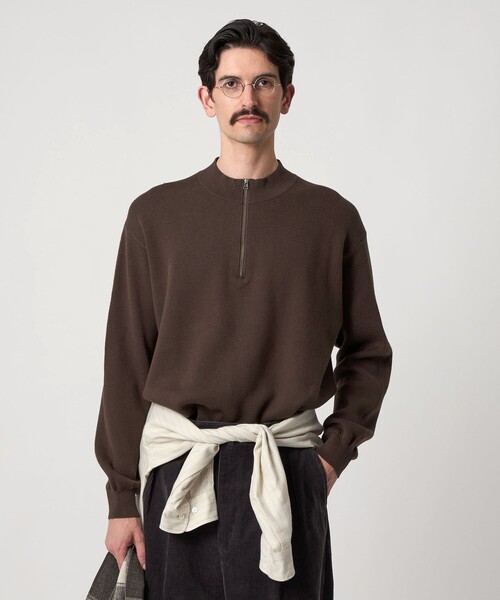 新品 steven alan ニット セータージッパー付 S STEVEN ALAN セーター ニット 「Steven Alan」 CTN/CA ハーフ