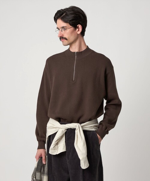 新品 steven alan ニット セータージッパー付 S STEVEN ALAN セーター ニット 「Steven Alan」 CTN/CA ハーフ