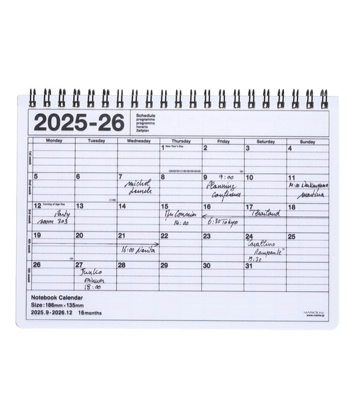 MARK'S（マークス） 手帳 手帳 2026 スケジュール帳 2025年9月始まり