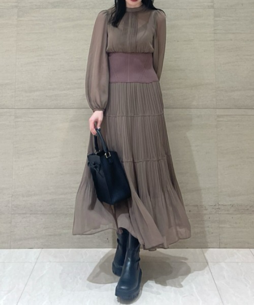 FRAY I.D（フレイ・アイディー） 長袖ワンピース 1 ブラック