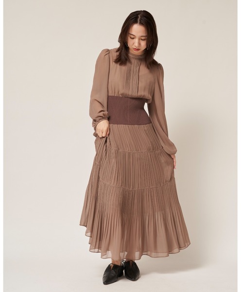 FRAY I.D / 長袖ワンピース/0/ポリエステル/BLK/FWFO221045 FRAY I.D（フレイ・アイディー） 長袖ワンピース 1 ブラック