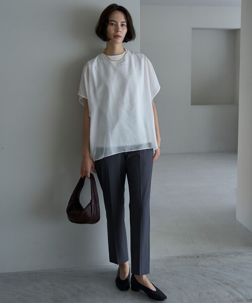 「UNFILO」 半袖ブラウス SMALL ブラック レディース_画像5