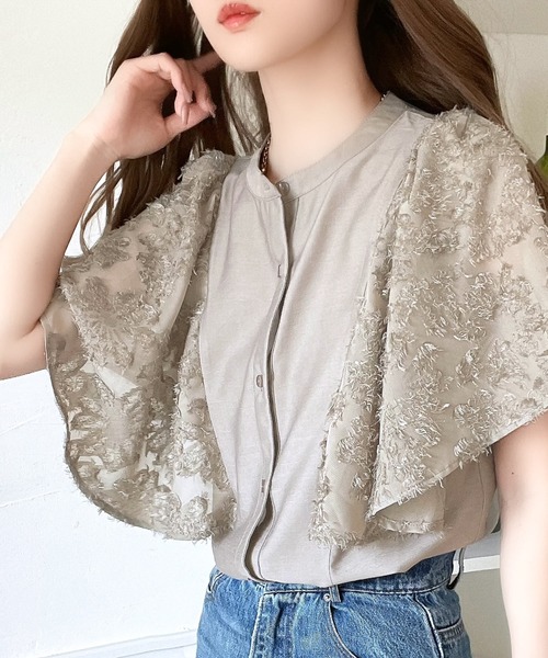 「mily bilet」 半袖ブラウス MEDIUM アイボリー レディース_画像5