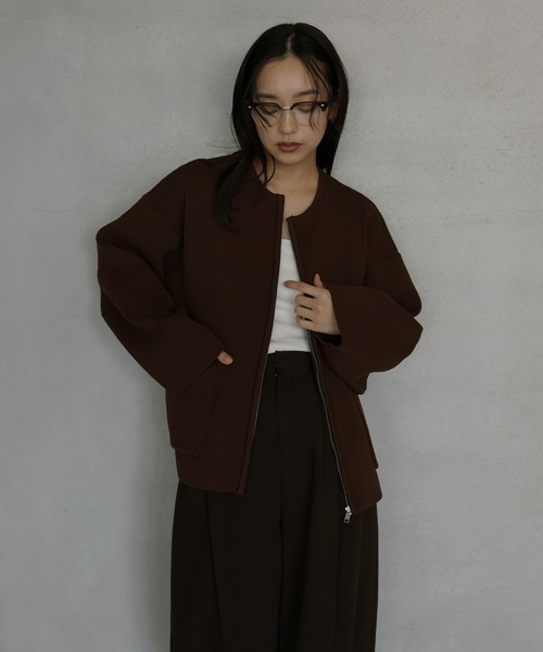 hellam（ヘラム） カーディガン ジップアップニットカーデ レディース