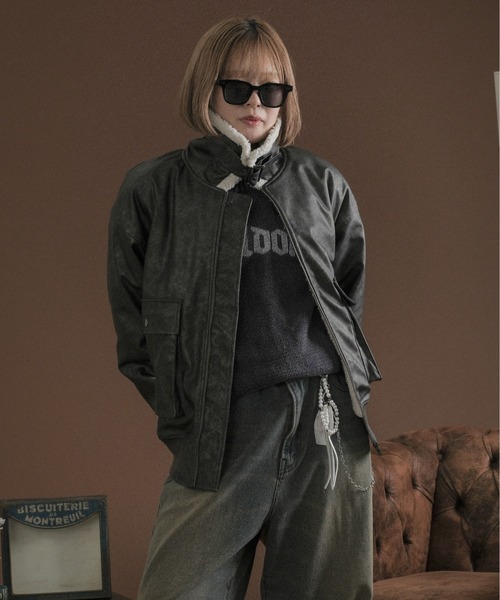 コート ジャケット 裏ボア合皮ブルゾン メンズ レディース : ZOZOTOWN