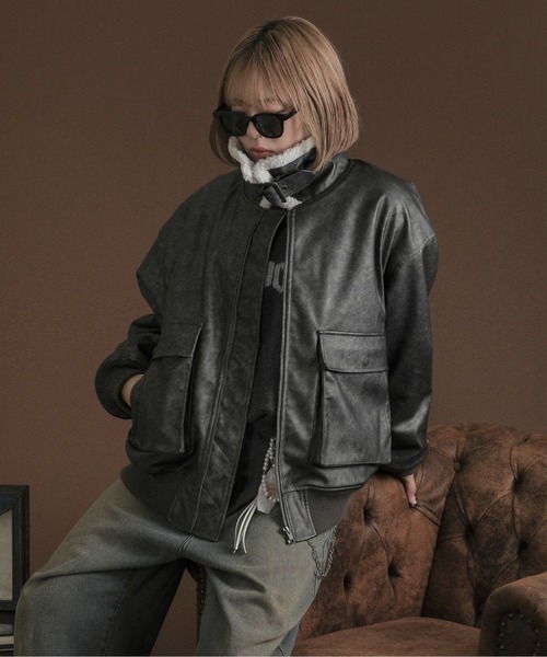 コート ジャケット 裏ボア合皮ブルゾン メンズ レディース : ZOZOTOWN