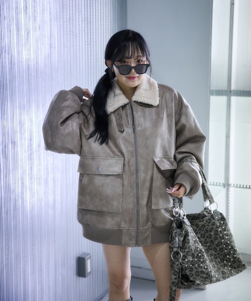 コート ジャケット 裏ボア合皮ブルゾン メンズ レディース : ZOZOTOWN