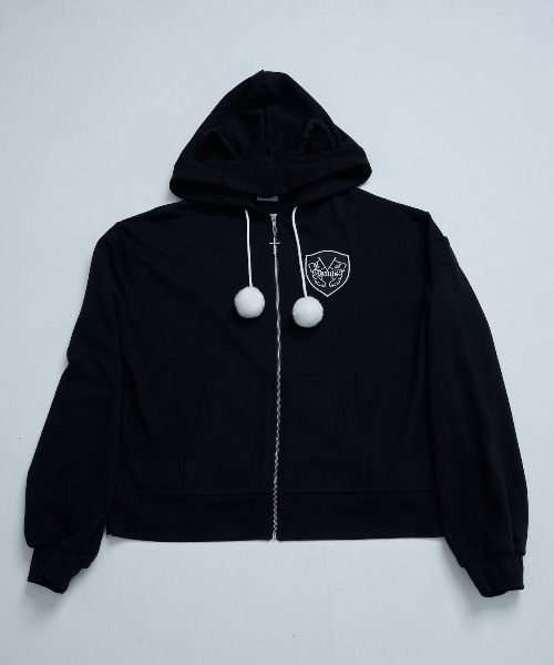 Hauls パーカー ねこになりたいぽんぽんZIPパーカー レディース メンズ