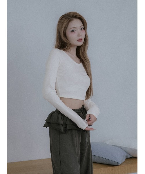 Darich（ダーリッチ） カットクロップドトップス レディース