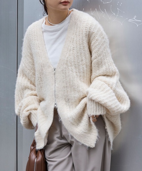 MONO-MART（モノマート） カーディガン ダブルジップ ボリューム