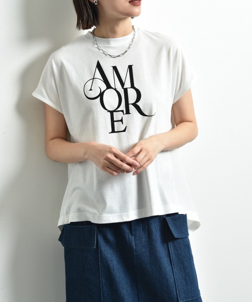 「INTERPLANET」 半袖カットソー FREE グレイッシュベージュ レディース_画像3