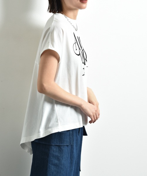 「INTERPLANET」 半袖カットソー FREE グレイッシュベージュ レディース_画像4