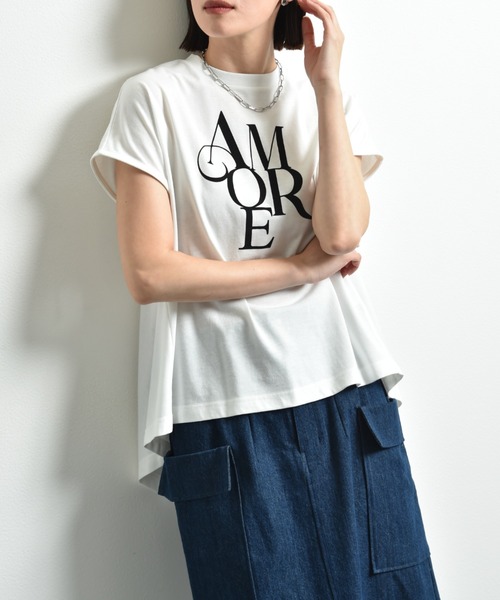 「INTERPLANET」 半袖カットソー FREE グレイッシュベージュ レディース_画像7