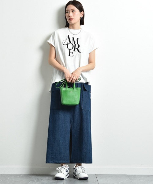 「INTERPLANET」 半袖カットソー FREE グレイッシュベージュ レディース_画像8