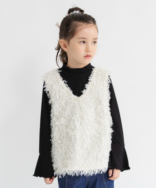 branshes（ブランシェス） tシャツ 「プチレディ」シャギーベスト付き