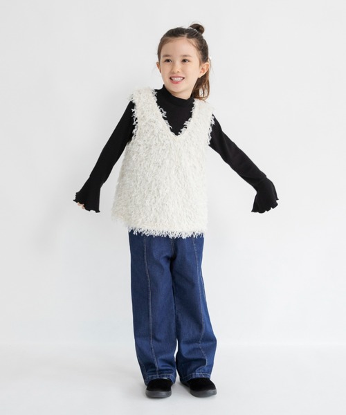 branshes（ブランシェス） tシャツ 「プチレディ」シャギーベスト付き