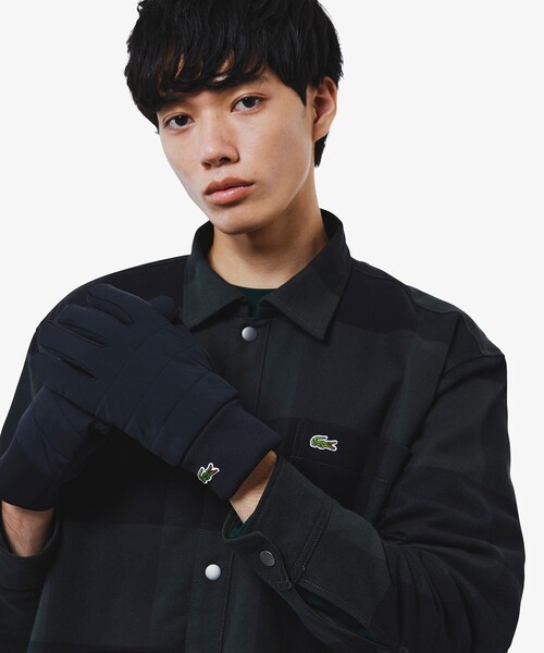LACOSTE（ラコステ） 手袋 ナイロン×ダンボールニットコンビグローブ