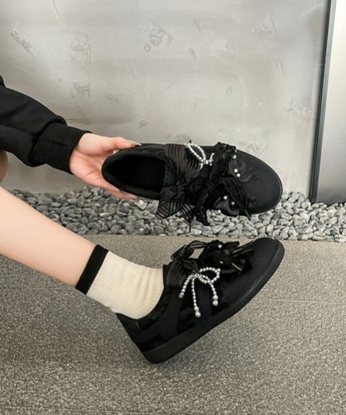 gossip!ロサンゼルス スニーカー 「Y2Kガーリー」レトロ×レース2WAY