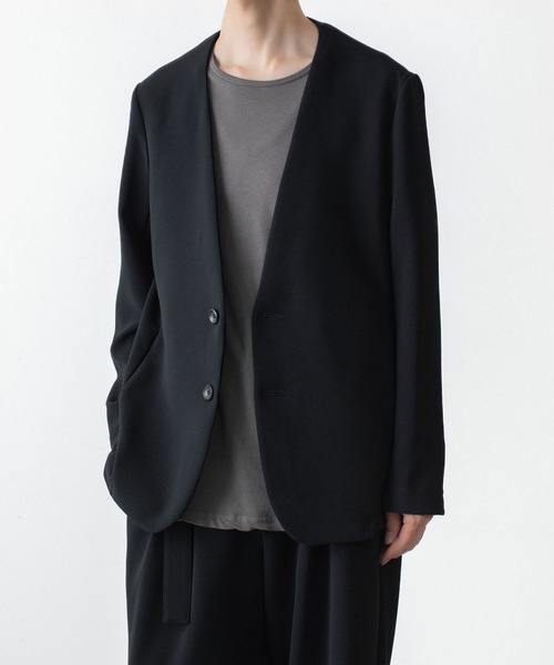 美品 アタッチメント STUDIOUS別注 ストレッチノーカラージャケット ATTACHMENT（アタッチメント） ジャケット ノーカラージャケット PE