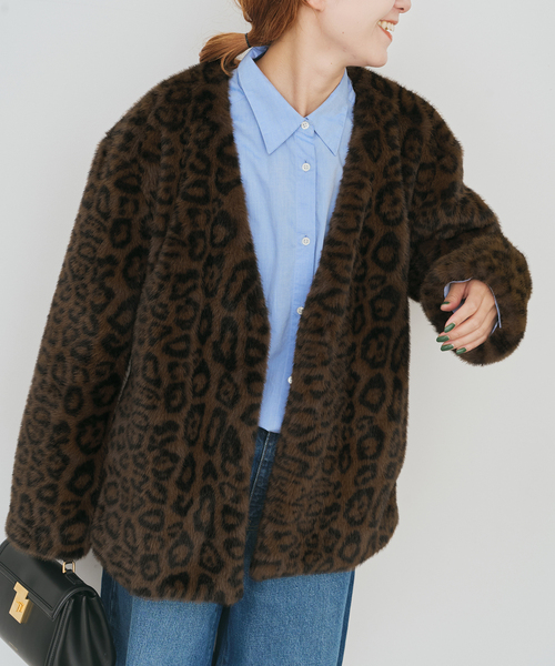 ✨新品✨日本製✨アニエスベー ファージャケット コート アウター レオパード M agnes b.（毛皮/ファーコート）のフリマアイテム一覧