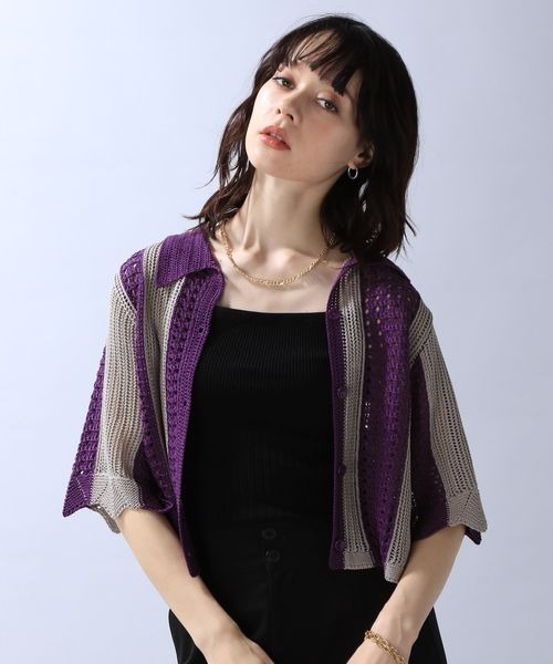 JEANASIS（ジーナシス） ニットカーディガン FREE ブラック レディース