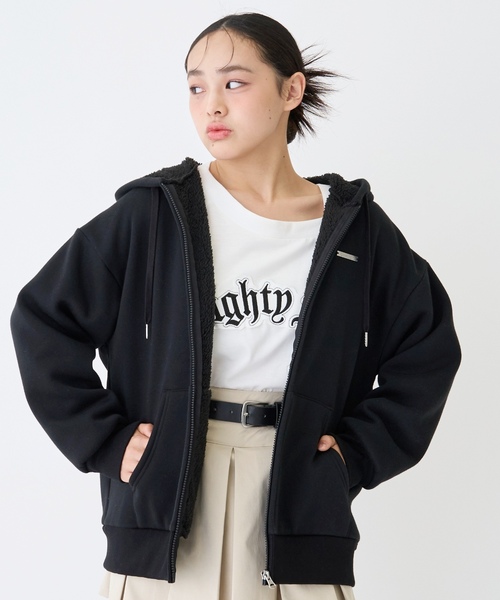 LOVETOXIC パーカー 裏ボアジップパーカ キッズ 子供服 女の子