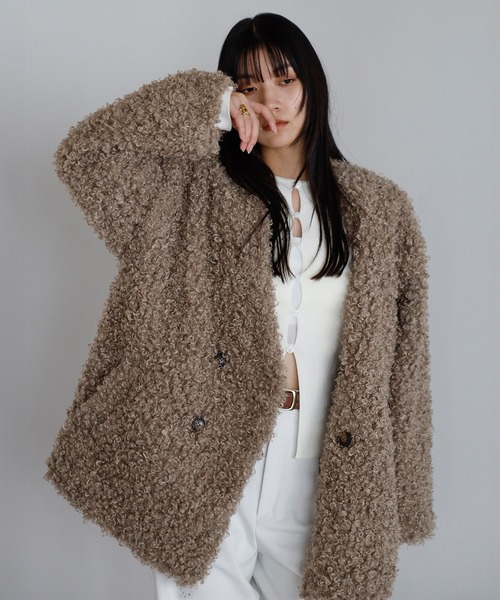 ENC コート アウター sheep like fur jacket / シープライクファー