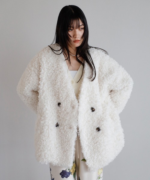 ENC コート アウター sheep like fur jacket / シープライクファー