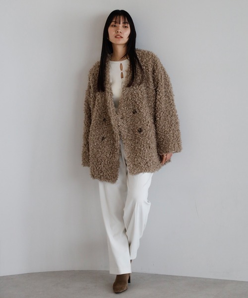ENC コート アウター sheep like fur jacket / シープライクファー
