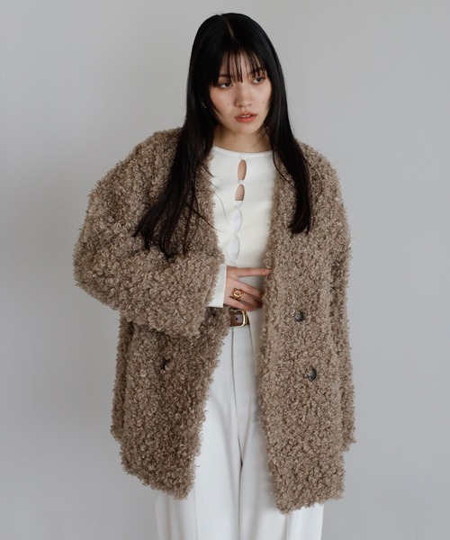ENC コート アウター sheep like fur jacket / シープライクファー