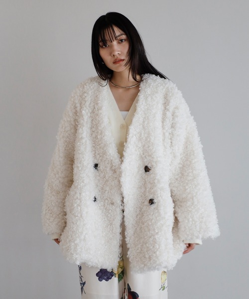 ENC コート アウター sheep like fur jacket / シープライクファー