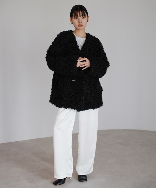 ENC コート アウター sheep like fur jacket / シープライクファー