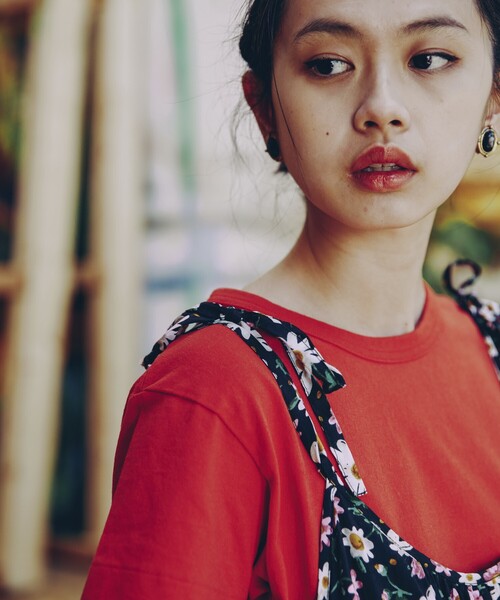 「Freada」 キャミソールワンピース フリ- レッド レディース_画像3