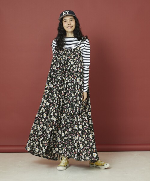 「Freada」 キャミソールワンピース フリ- レッド レディース_画像6