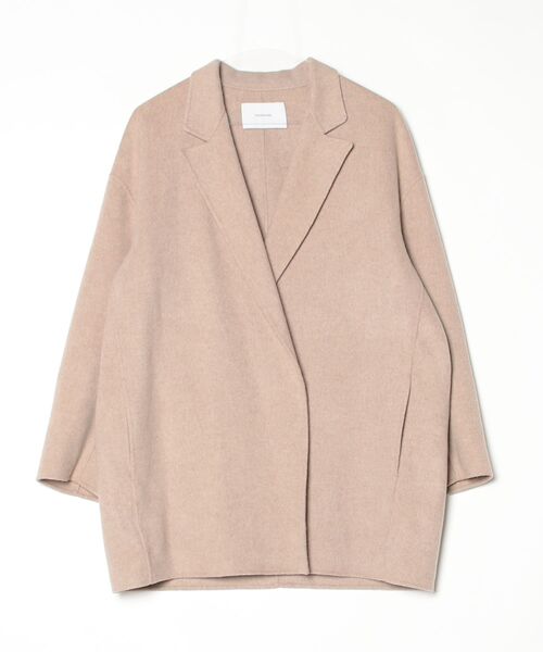 未使用品♪タグ付きフレームワークス2重織Vネックコートベージュ FRAMeWORK（フレームワーク） コート FREE ベージュ レディース