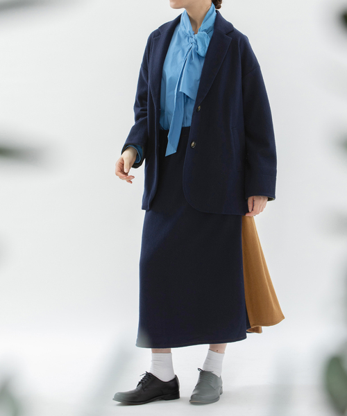 nop de nod（ノップドゥノッド） スカート ウール圧縮天竺2wayラップ