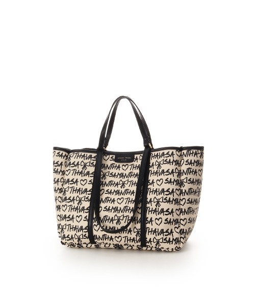Samantha Thavasa ベージュトートバッグ Samantha Thavasa（サマンサタバサ） バイカラーエムシュシュII トート