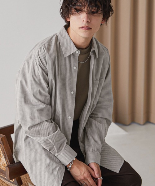 「MONO-MART」 長袖シャツ M グレー メンズ_画像3