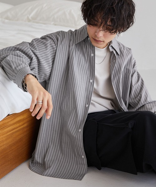 「MONO-MART」 長袖シャツ M グレー メンズ_画像4