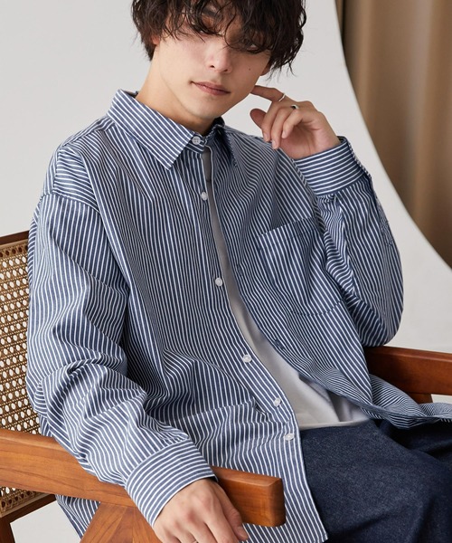 「MONO-MART」 長袖シャツ M グレー メンズ_画像6