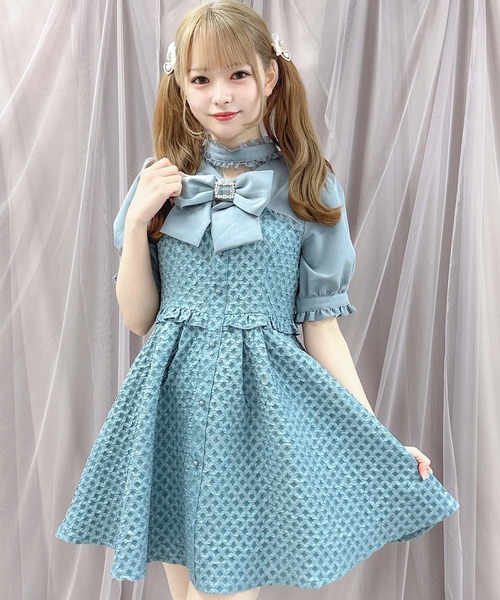 「ROJITA」 7分袖ワンピース FREE ブルー レディース_画像2