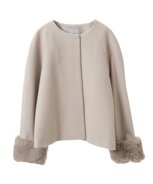 Tiara（ティアラ） ノーカラーコート 2 ベージュ レディース