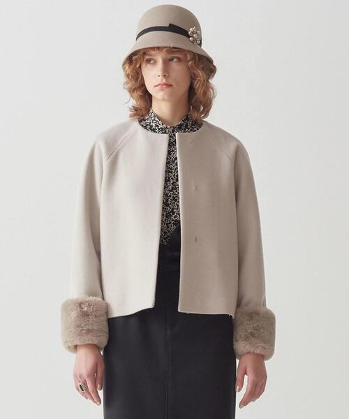 「TIARA」 ノーカラーコート 2 ベージュ レディース_画像3