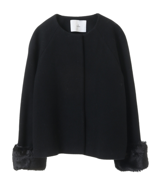 「TIARA」 ノーカラーコート 2 ベージュ レディース_画像4