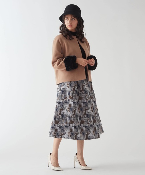 「TIARA」 ノーカラーコート 2 ベージュ レディース_画像6